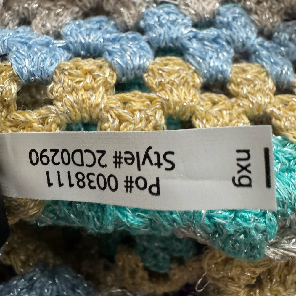 Boston Proper Lurex Slouchy Granny Square Crochet‎ Poncho Size XS/S - Picture 9 of 11